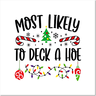 Most Likely To Deck A Hole Funny Christmas Posters and Art